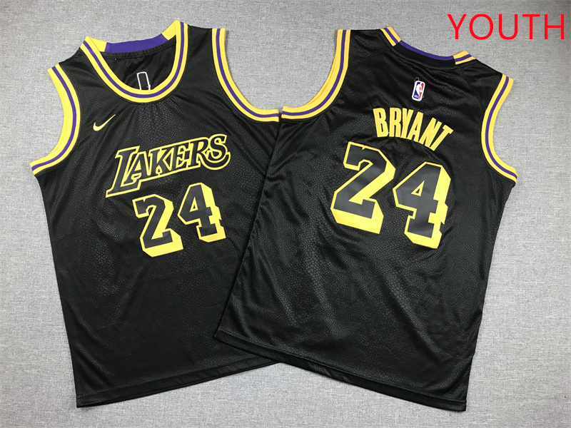 Youth Los Angeles Lakers #24 Bryant Black Nike 2025 NBA Jersey style 2